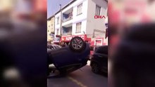 Park halindeki cipe çarpan otomobil takla attı