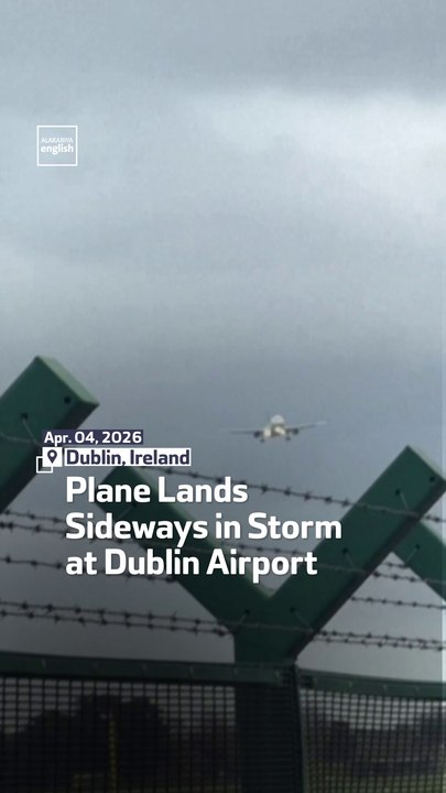 Plane Lands Sideways In Storm At Dublin Airport
