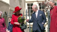 King and Queen greet crowds after attending Easter Service