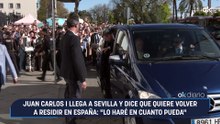 Juan Carlos I llega a Sevilla y dice que quiere volver a residir en España: «Lo haré en cuanto pueda»