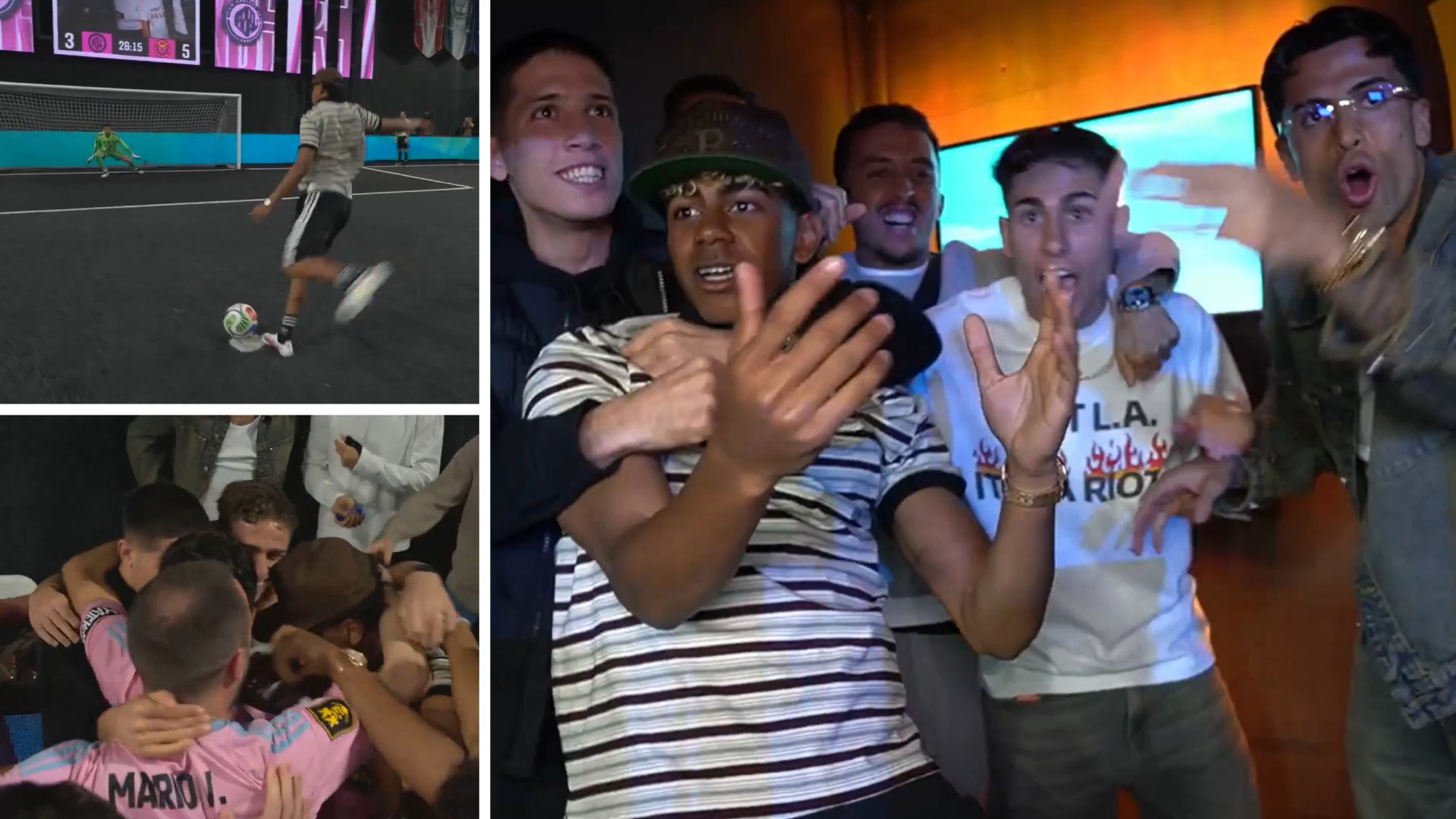 Lamine Yamal marca de penalti en la Kings League y festeja la victoria junto a Ferm�n y Cancelo