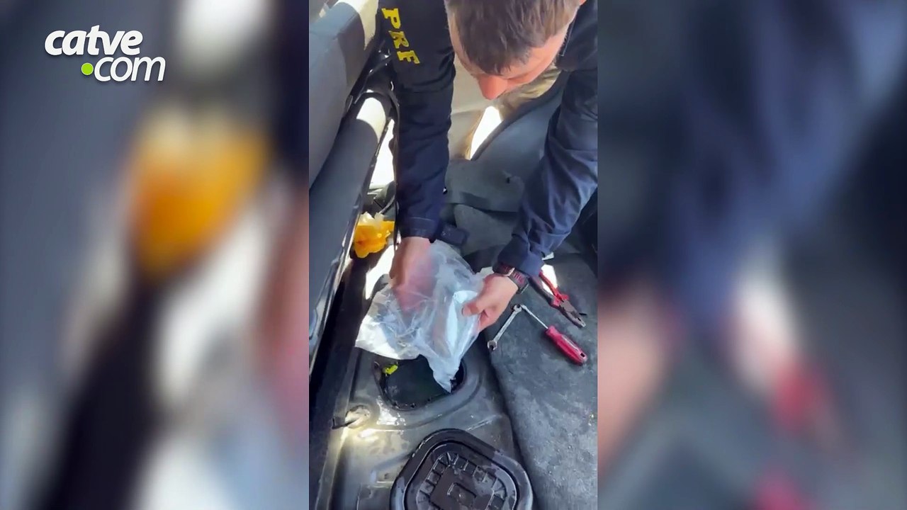 PRF apreende haxixe e maconha escondidos em carro na BR-277 e prende casal