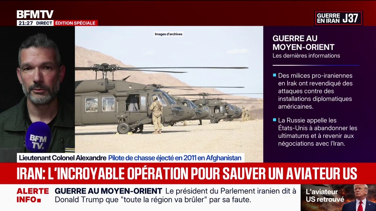 Pilote américain secouru en Iran : "Ce qui m'a interpellé, c'est l'audace de cette opération", explique le lieutenant-colonel Alexandre, pilote de chasse éjecté en Afghanistan