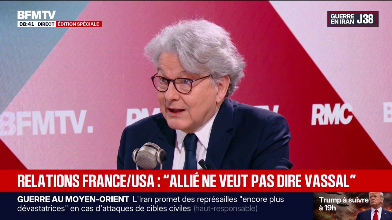 Guerre au Moyen-Orient: "Cette crise est due à un homme, Donald Trump. C'est une crise artificielle, sauf qu'on en paie tous le prix", indique Thierry Breton, ancien Commissaire européen