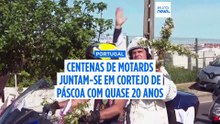 Compasso pascal sobre rodas: centenas de motards em cortejo para levar tradição às comunidades