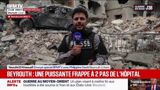 Guerre au Moyen-Orient: au Liban, sur les lieux d'une frappe israélienne ayant fait au moins 5 morts et près de 50 blessés