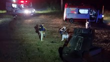 Grande efetivo de resgate é mobilizado em capotamento na BR-277