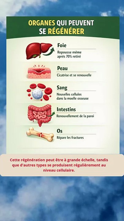 Organes du corps capables de se régénérer