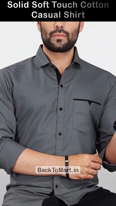 Regular Fit Solid Soft Touch Cotton Casual Shirt #MenFashion