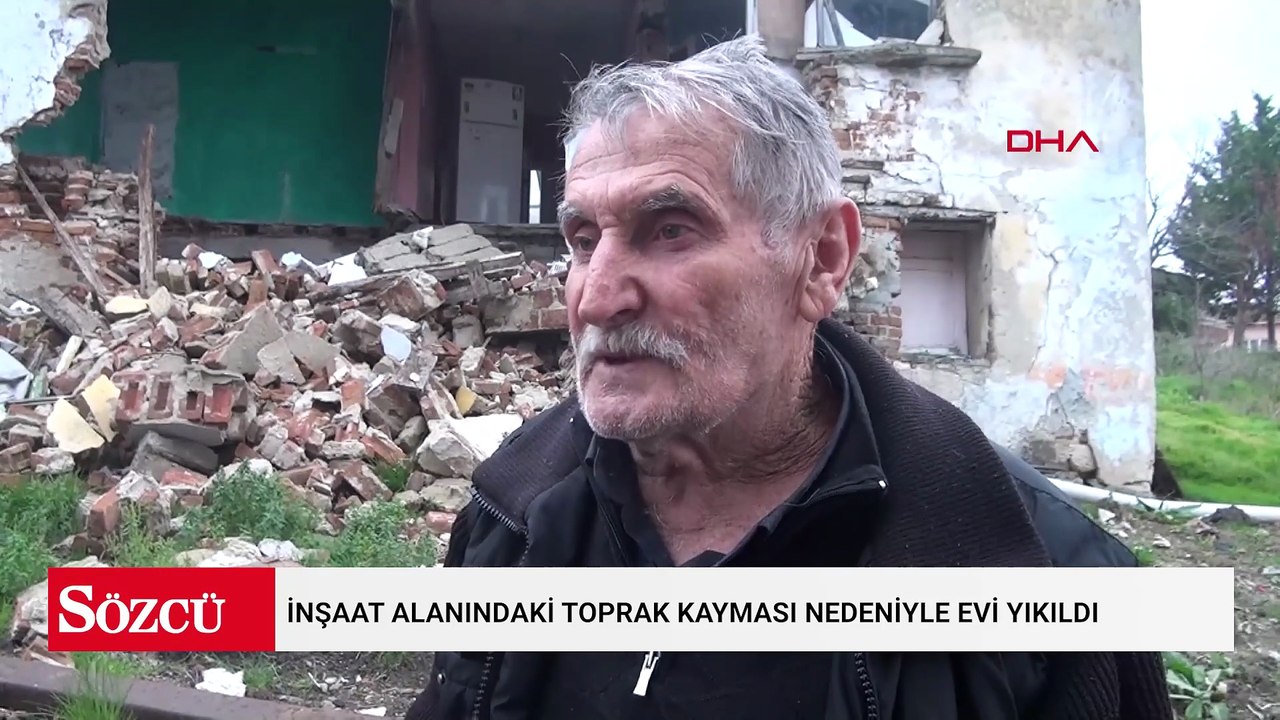 İnşaat alanındaki toprak kayması nedeniyle evi yıkıldı; eşiyle birlikte çocuklarının yanına sığındı