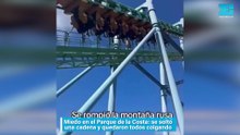 Miedo en el Parque de la Costa: se soltó una cadena y quedaron todos colgando