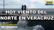 Hoy viento del norte en Veracruz