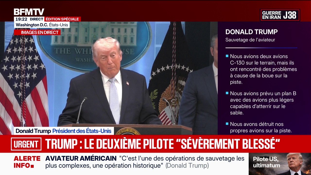 "Quelque chose a fuité": Donald Trump dénonce des fuites dans les recherches du deuxième pilote américain