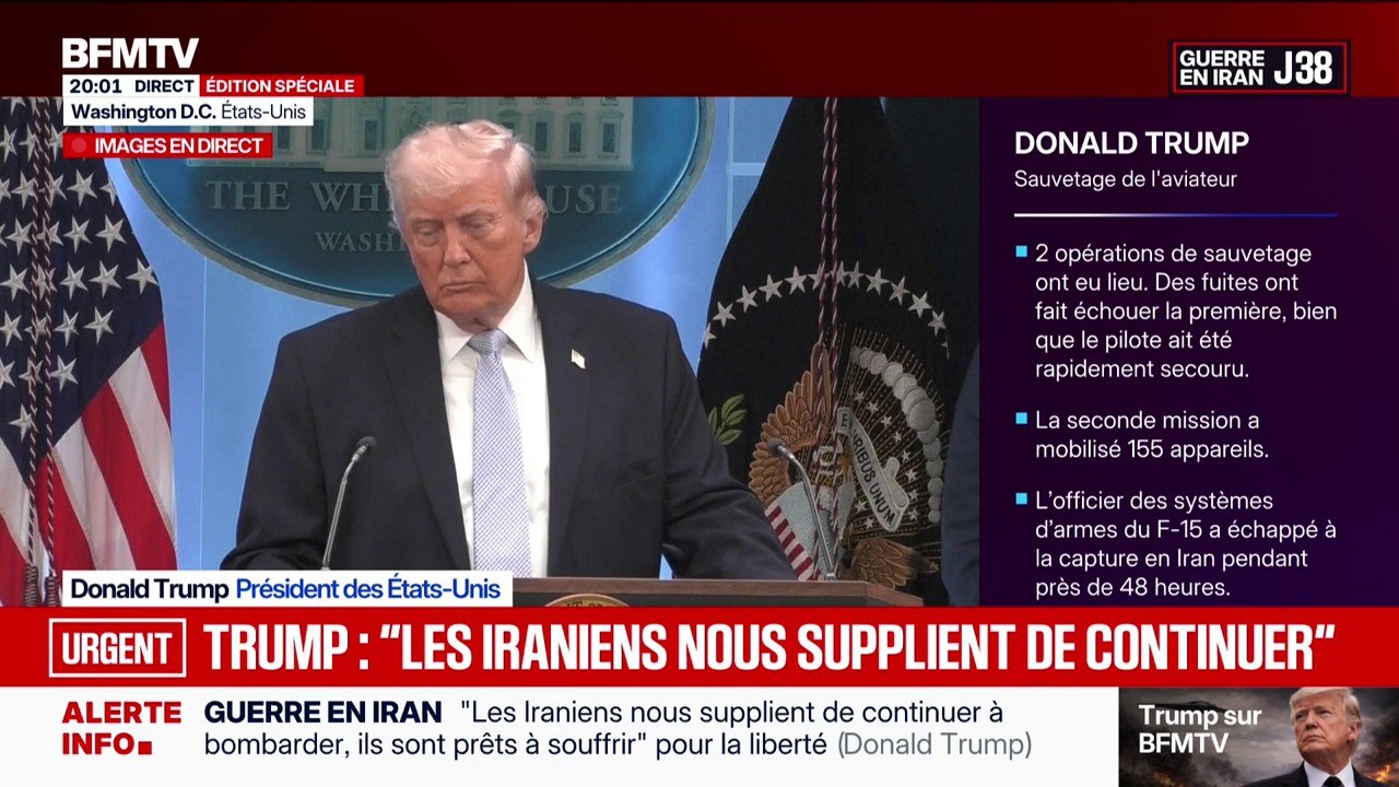Avion américain abattu en Iran: “Cet avion a été abattu par quelqu’un qui avait un lance-roquettes à l’épaule”, révèle Donald Trump