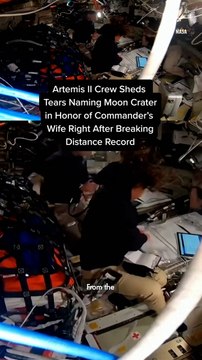 Artemis II Crew Sheds Tears Naming Moon Crater in Honor of Commander's Wife Right After Breaking Distance Record