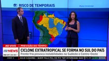 Previsão do Tempo: Ciclone extratropical e frente fria trazem ventos de 100 km/h ao Sul