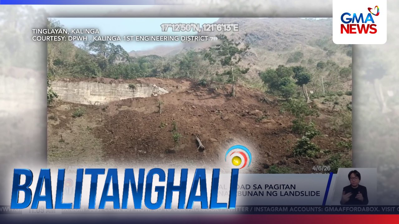 Bahagi ng Bontoc-Tabuk Nat'l Road sa pagitan ng Brgy. Basao at Brgy. Bugnay, natabunan ng landslide | Balitanghali