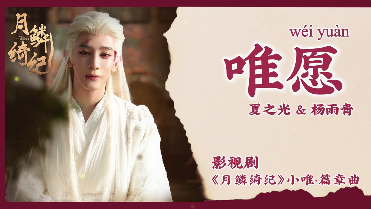 【Chi/Eng/Pinyin Lyrics】 夏之光 & 杨雨青 (Xia Zhiguang & Angel Yang) - 唯愿 (My Only Wish) | 《月鳞绮纪 Veil of Shadows》 OST