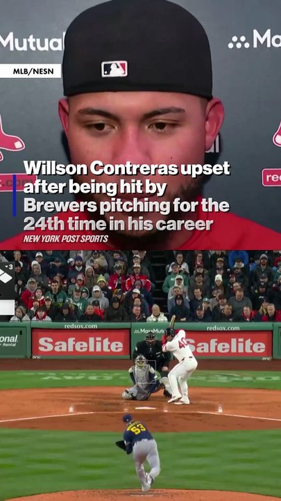 After the 24th time in his career, Red Sox 1B Willson Contreras is done being hit by Brewers pitching. He's ready to "take one of them out" next time.