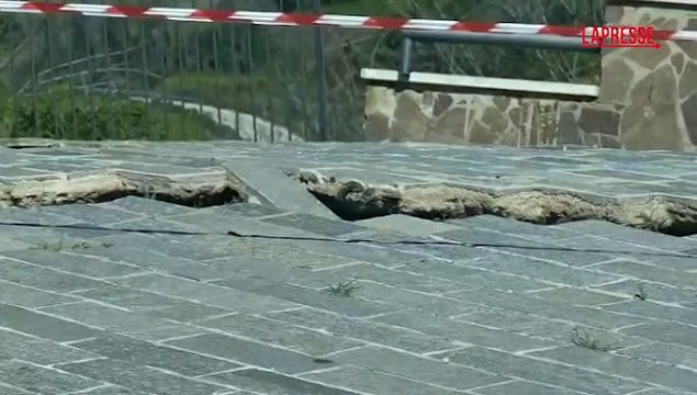 Maltempo Molise, si riattiva la frana di Petacciato: le immagini delle spaccature nel terreno