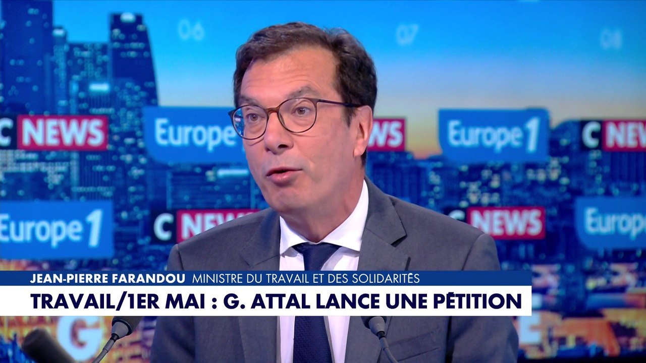 Jean-Pierre Farandou, ministre du Travail, réagit au travail le 1er mai