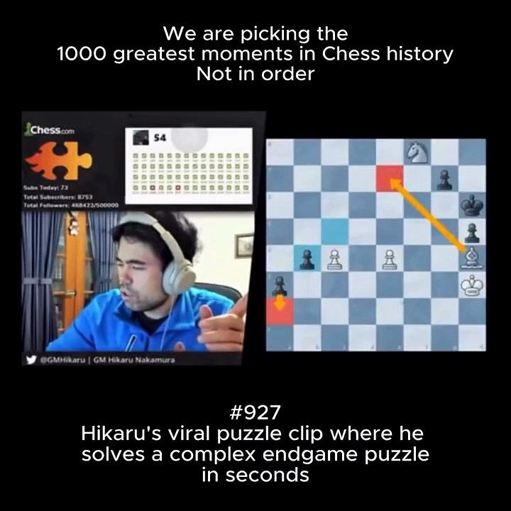 Hikaru’s viral puzzle clip where he solves a complex endgame puzzle in seconds #chessnetx #hikaru