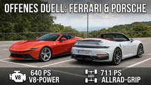Ferrari Amalfi Spider vs Porsche 911 Turbo S Cabriolet Cabrio Battle