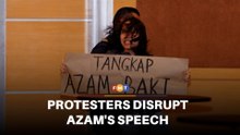 2 protesters disrupt Azam’s speech at WTC event