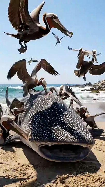 Beach Rescue — Firefighter + Golden Retriever Save Whale Shark #dog #goldenretriever #rescue