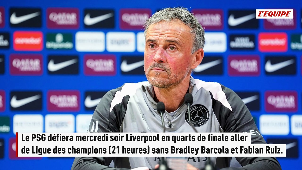 Le PSG sans Bradley Barcola et Fabian Ruiz pour le quart de finale aller de Ligue des champions contre Liverpool - Foot - Ligue des champions