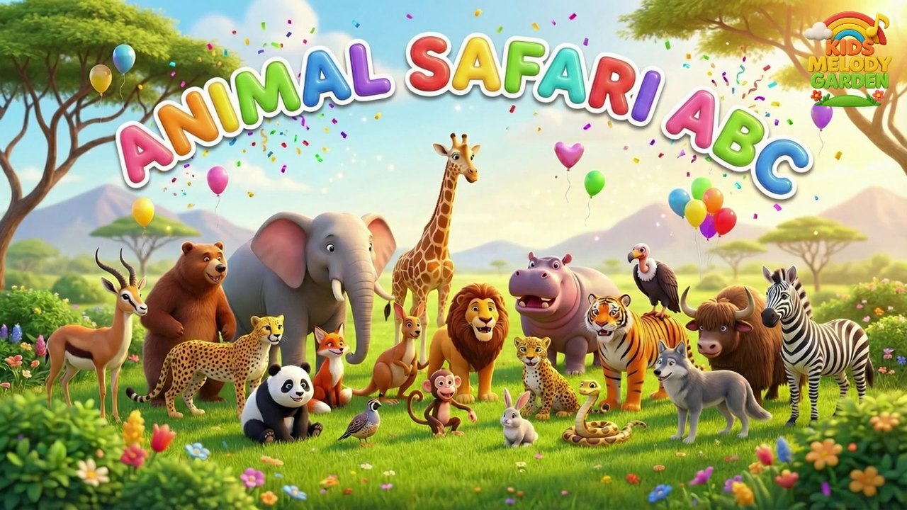 Animal Safari ABC | ABC Animal Song for Kids | Learn Alphabet with Animals | Kids Melody Garden