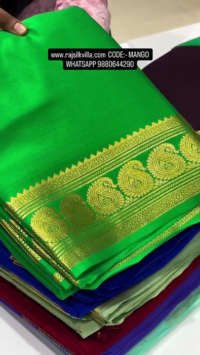 KSIC inspired Pure Mysore Crape silk Sarees In India At Rajsilkvilla