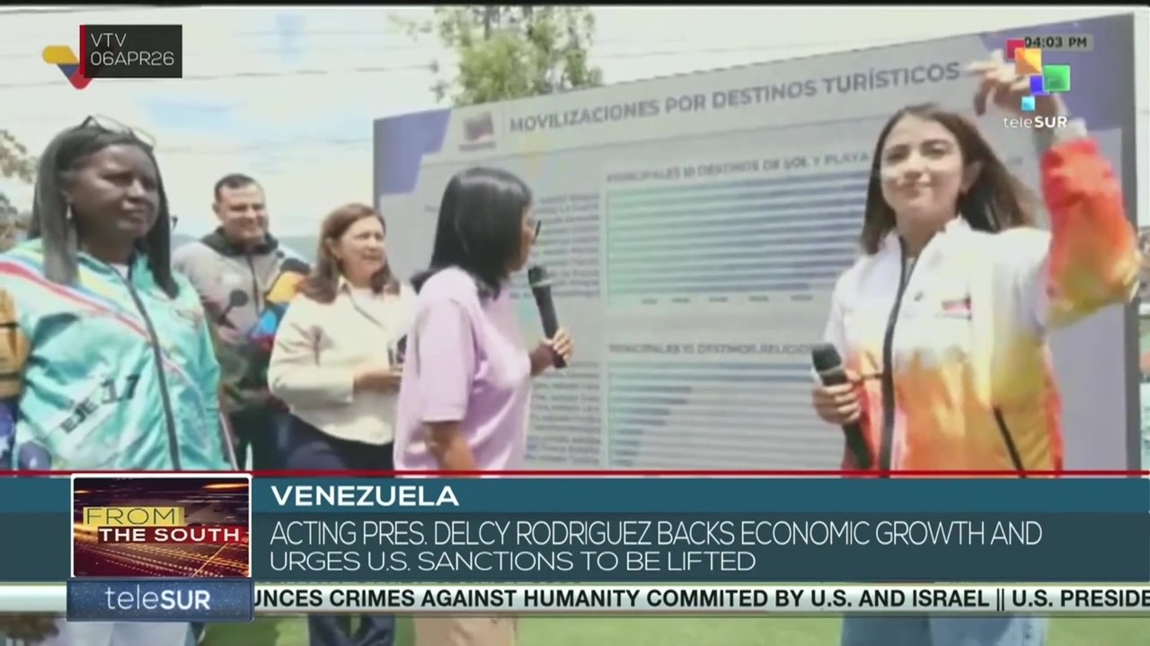 Venezuela | Act. Pres. Rodriguez backs economic growth, urges U.S. sanctions to be lifted