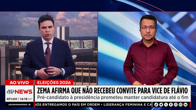 Romeu Zema afirma que não recebeu convite para ser vice de Flávio Bolsonaro | TEMPO REAL