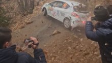 Peugeot 208 Strikes Roadside and Halts During Rally Dei Laghi