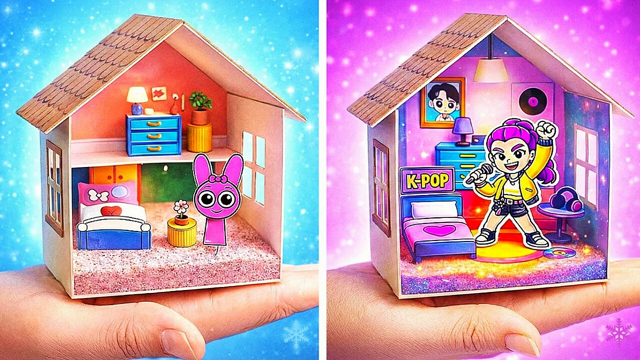 We Made a KPOP Mini-House for Paper Sprunki! *F...