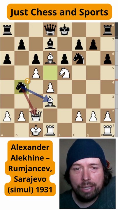 Alekhine vence a Rumjancev con un jaque mate de Dama y Alfil (1931)