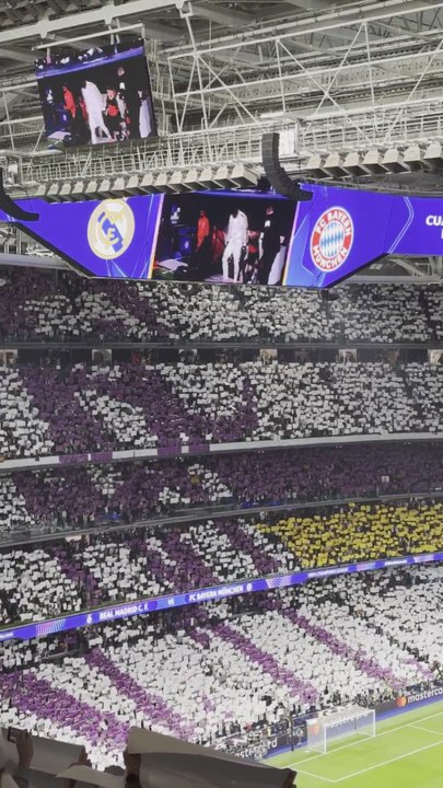 Espectacular tifo del Bernabéu para una noche grande: Real Madrid - Bayern