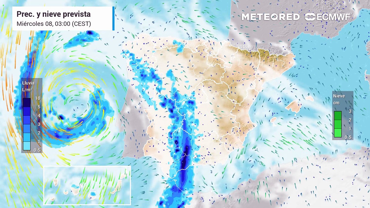 La borrasca dejará lluvias desde Málaga hasta Valladolid