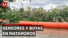 Instalan boyas gigantes en el río Bravo para frenar el paso migrante