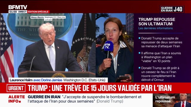 Guerre au Moyen-Orient: Donald Trump repousse sa menace d'attaquer l'Iran de deux semaines, les Iraniens annoncent rouvrir le détroit d'Ormuz durant cette période