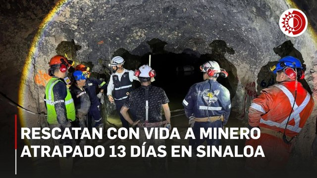 Rescatan con vida a segundo minero atrapado en derrumbe de mina Santa Fe, en Sinaloa