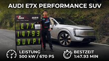 AUDI E7X elektrisches SUV mit 500 kW dominiert Track-Performance