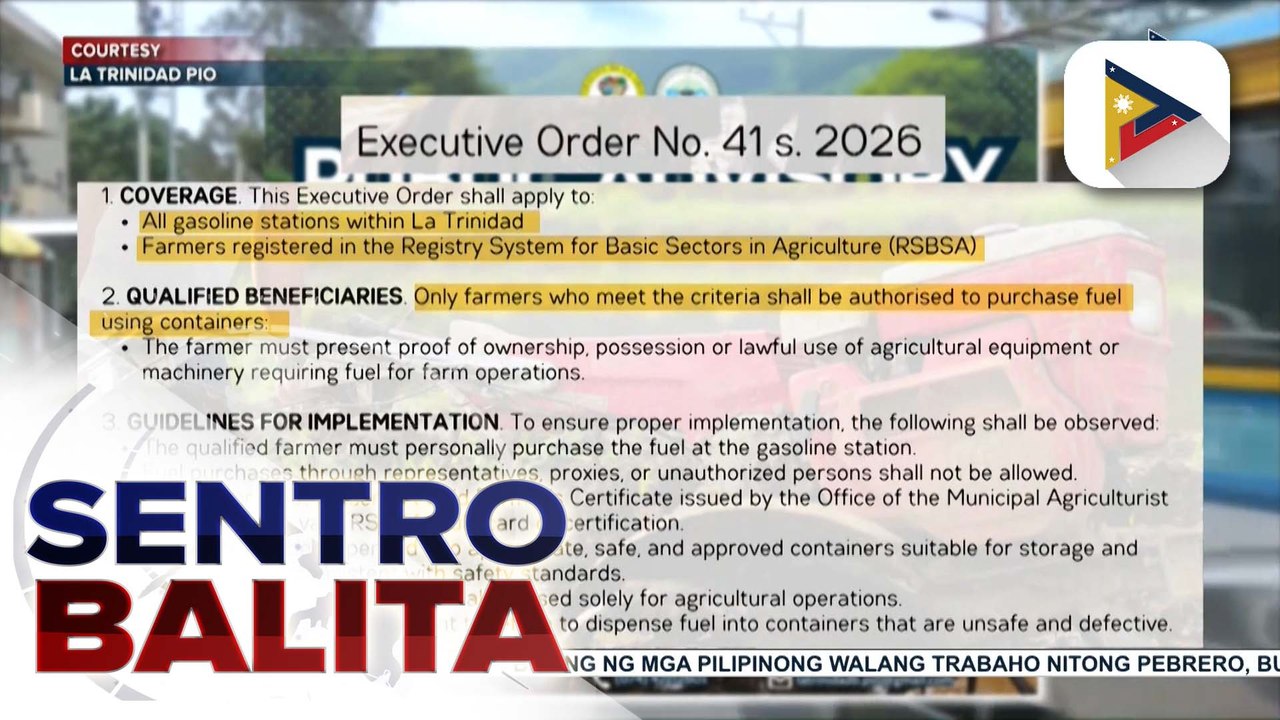Mga rehistradong magsasaka sa La Trinidad, pinapayagan ng LGU na bumili ng gasolina gamit ang containers para sa kanilang pagsasaka | ulat ni Audrey Villena - PTV Cordillera