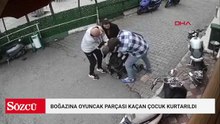 Boğazına oyuncak parçası kaçan çocuğu Heimlich manevrası ile kurtardı