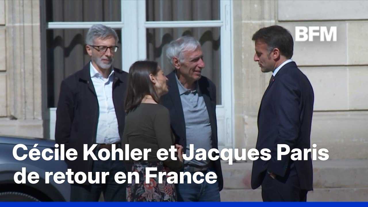 Libérés, Cécile Kohler et Jacques Paris sont accueillis par Emmanuel Macron à l'Élysée