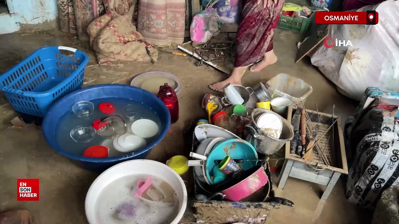 Osmaniye Kadirli'de sel felaketi evler ve iş yerleri sular altında kaldı