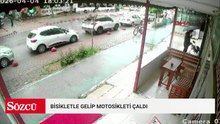 Bisikletle gelip motosikleti çaldı