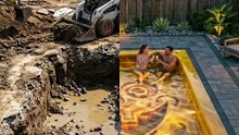 Epic Transformations | They Spent $35,000 on This SpongeBob Pool 😳#epoxy #beforeandafter #spongebob