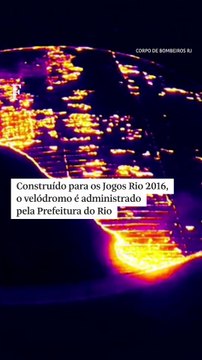 Bombeiros combatem incêndio no velódromo do Parque Olímpico, no Rio